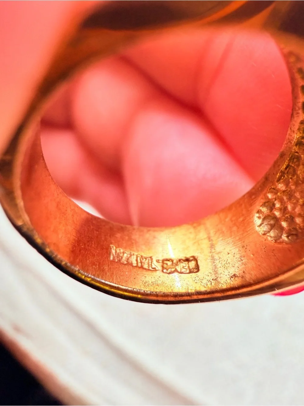 Gold-Tone Pave Crystal Wide Band Ring